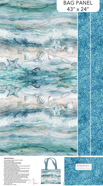 Fabric BAG PANEL PALE BLUE from SEA BREEZE Collection by Deborah Edwards and Melanie Samra, DP27104-42