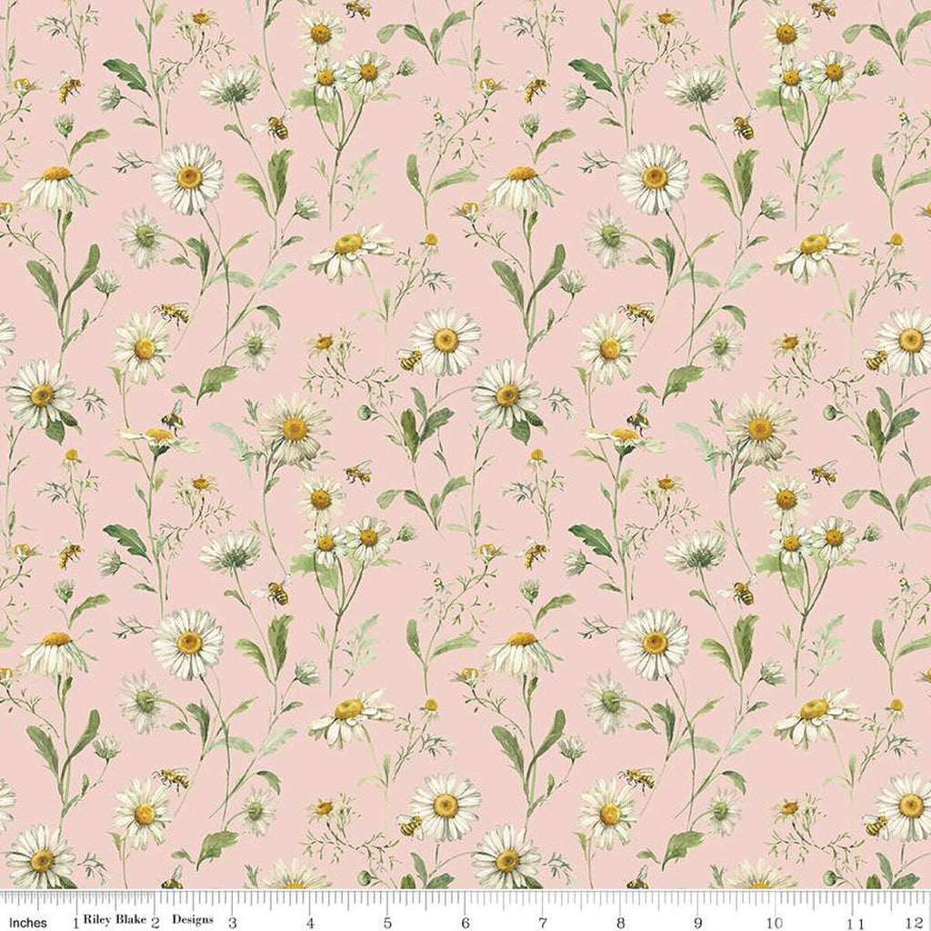 Fabric DAISIES BLUSH from LOVE ME MORE Collection from Riley Blake Designs, CD15633-BLUSH