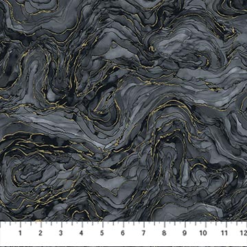 Fabric WAVE TEXTURE Black DM26835-99 from MIDAS TOUCH Collection by Deborah Edwards and Melanie Samra for Northcott