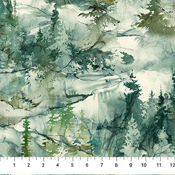 Fabric DARK PINE DP25168-78 from NORTHERN PEAKS Collection by Deborah Edwards and Melanie Samra for Northcott Fabrics