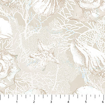 Fabric SHELLS CREAM from SEA BREEZE Collection by Deborah Edwards and Melanie Samra, DP27098-11