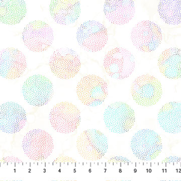 Fabric DOTS WHITE MULTI DP27507-10 from DRAGONFLY DANCE Collection by Deborah Edwards and Melanie Samra for Northcott