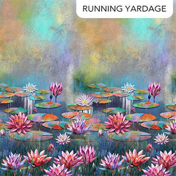 Fabric LOTUS OMBRE dk. Blue Multi from LOTUS Collection by Tim Parker for Northcott, DP28421-46