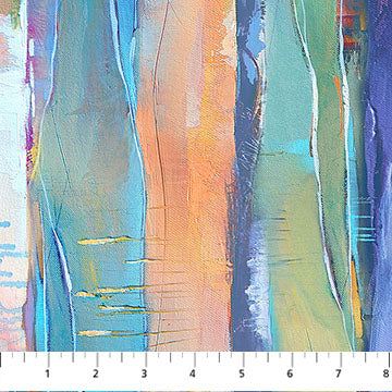 Fabric STRIPE Blue Multi from LOTUS Collection by Tim Parker for Northcott, DP28425-44