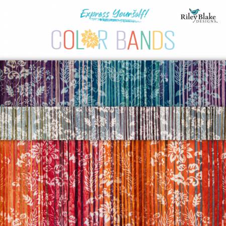 Cotton Fabric Batiks EXPRESS YOURSELF! Color Bands Fat Quarter Bundle, 12pcs