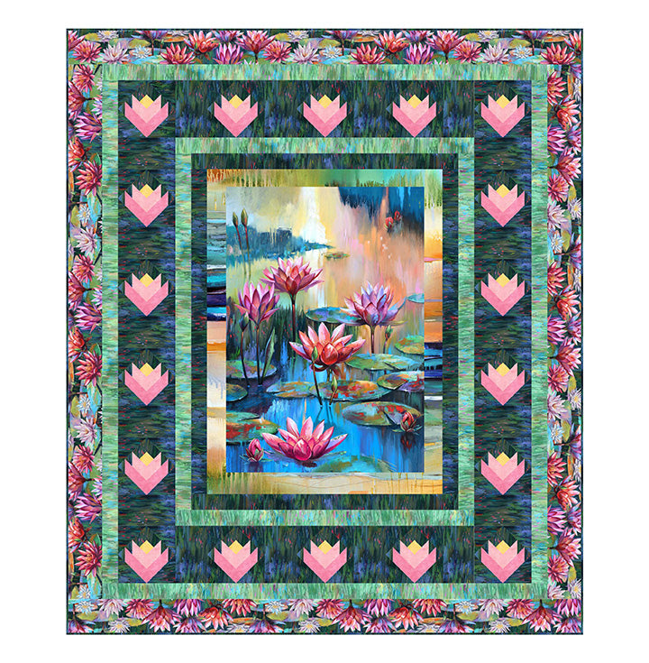 QUILT Kit LOTUS, featuring LOTUS Collection by Tim Parker for Northcott