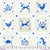 Fabric AZULEJOS AZUL, from AZUL Collection by Adam Trest, PWAT013.AZUL