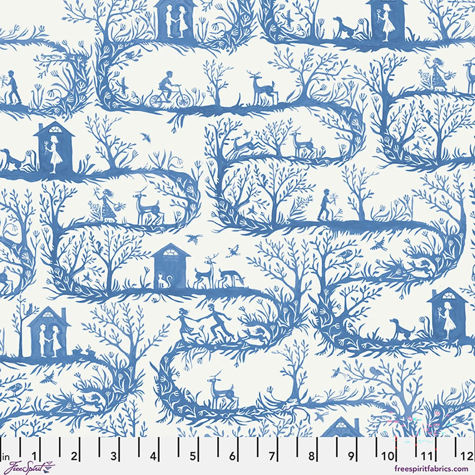 Fabric LONG ROAD HOME AZUL, from AZUL Collection by Adam Trest, PWAT017.AZUL