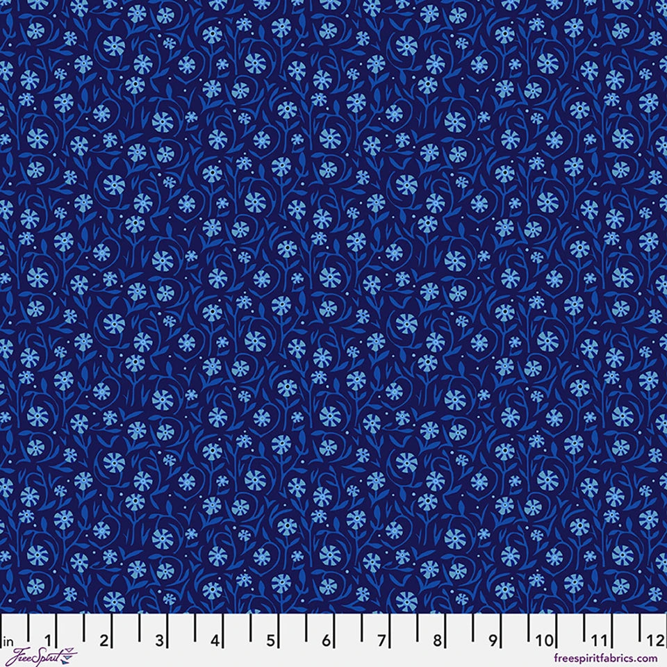 Fabric FIELD OF FLOWERS AZUL, from AZUL Collection by Adam Trest, PWAT023.AZUL