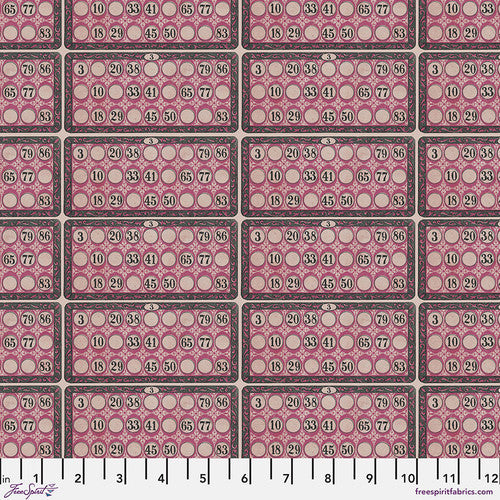 Fabric PINK - NUMBERS, PWTH216.PINK, from Palette Pink Collection Designed by Tim Holtz