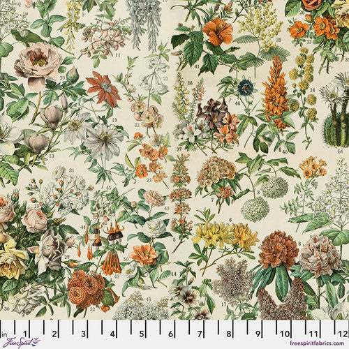 Fabric ORANGE-BOTANICAL, PWTH237.ORANGE, from Palette ORANGE Collection by Tim Holtz