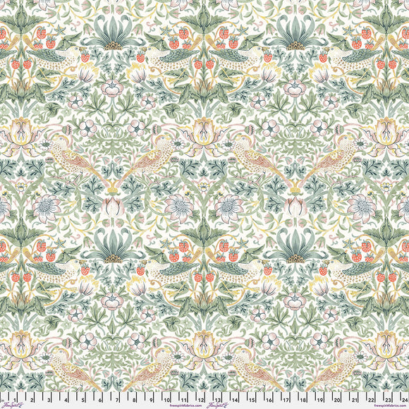 Fabric STRAWBERRY THIEF OLIVE, from Leicester Collection, Original Morris & Co for Free Spirit, PWWM001.OLIVE