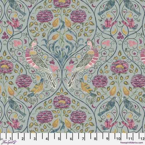 Fabric SEASON BY MAY SLATE, Red House Collection, Original Morris & Co, PWWM044.SLATE