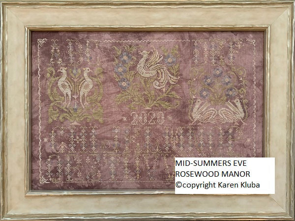 Cross-Stitch Sampler Pattern MID-SUMMER EVE by Karen Kluba from Rosewood Manor, S-1105