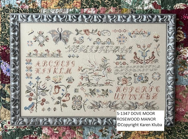 Cross-Stitch Sampler Pattern DOVE MOOR by Karen Kluba from Rosewood Manor, S-1347