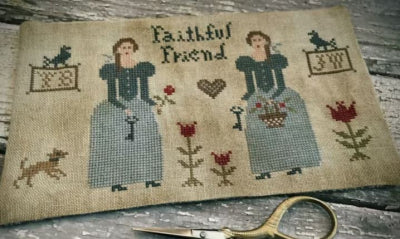 Cross-Stitch Pattern PRAIRIE SISTERS SCISSORS MAT SS50 by Scattered Seed Samplers
