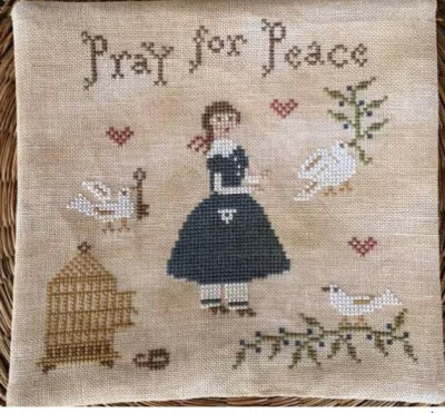 Cross-Stitch Pattern PRAY FOR PEACE SS71 by Scattered Seed Samplers
