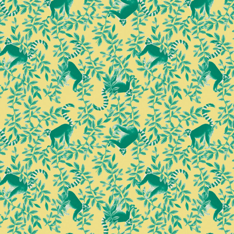 Fabric HIDE AND SEEK - LEMUR - WB084, from SAFARI Collection by Lewis and Irene
