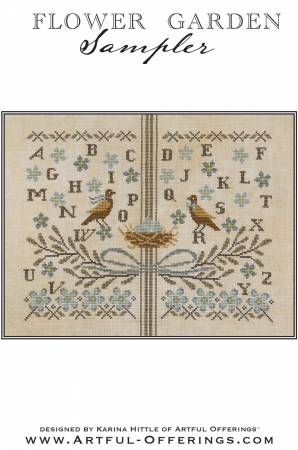 Cross-Stitch Sampler Pattern FLOWER GARDEN SAMPLER  # XS24201 by Artful Offerings