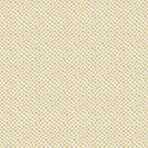 Fabric DV7431 CREAM CHECKS ON YELLOW, from SLOW AND STEADY Collection by Anni Downs for Devonstone, Australia