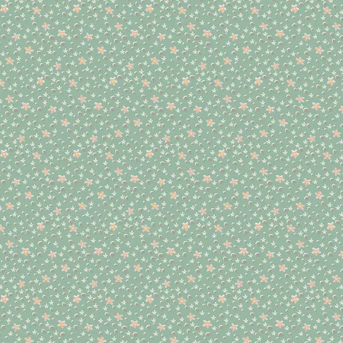 Fabric DV7429 GREEN, from SLOW AND STEADY Collection by Anni Downs for Devonstone, Australia