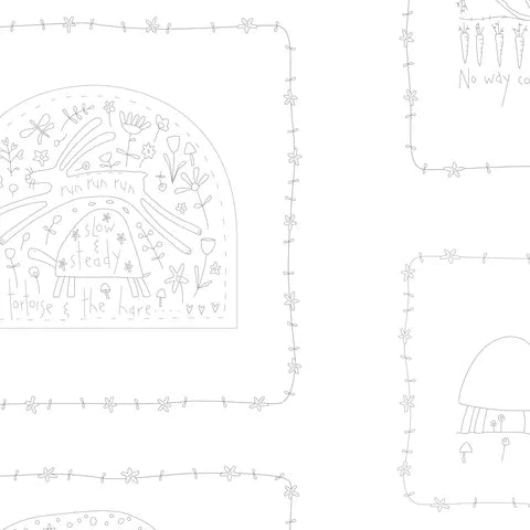 Fabric DV7421 Embroidery PANEL, from SLOW AND STEADY Collection by Anni Downs for Devonstone, Australia