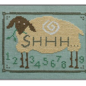 Cross-Stitch Sampler Pattern SHHH COUNTING SHEEP# XS16144 by Artful Offerings