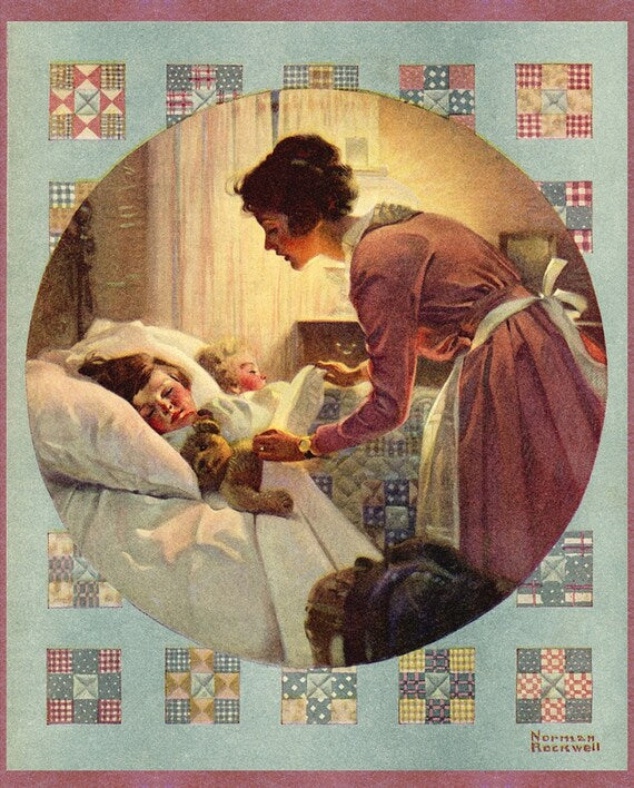 Norman Rockwell BED TIME Digital Panel 36in NR00071C1