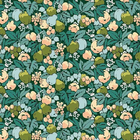 Fabric Liberty Tree of Life CANOPY GREEN ORCHARD HARVEST, #01667374A