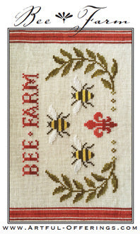 Cross-Stitch Sampler Pattern BEE FARM # XS16149 by Artful Offerings