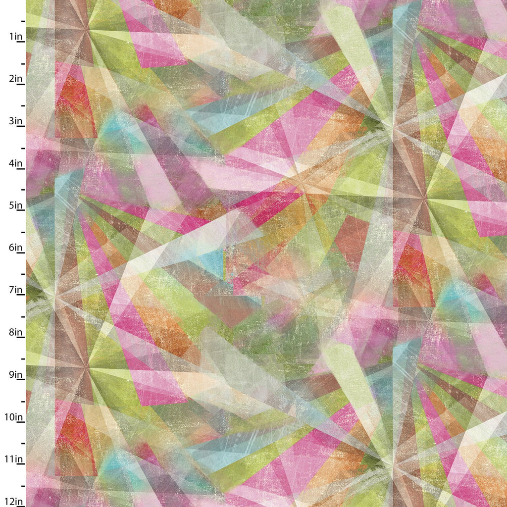 Quilting Fabric KALEIDOSCOPE from The GOOD DOGS TOO Collection by Connie Haley from 3 Wishes, 14846-MULTI