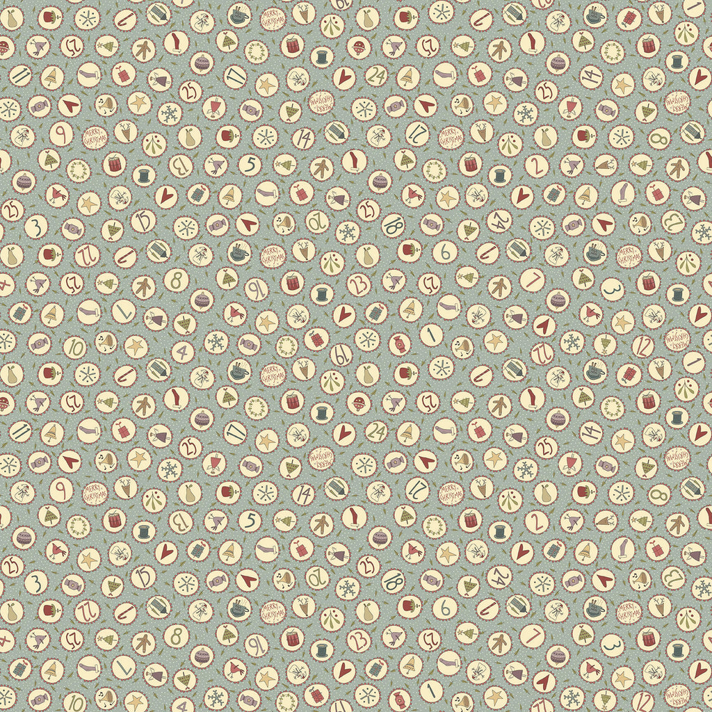 Henry Glass Fabric Circles LIGHT BLUE #2817-17 from O' Christmas Tree Collection by Anni Downs