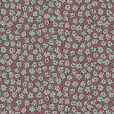 Henry Glass Fabric CARNATION TOSS, 2901-58 Raisin, from Market Garden Collection by Anni Downs