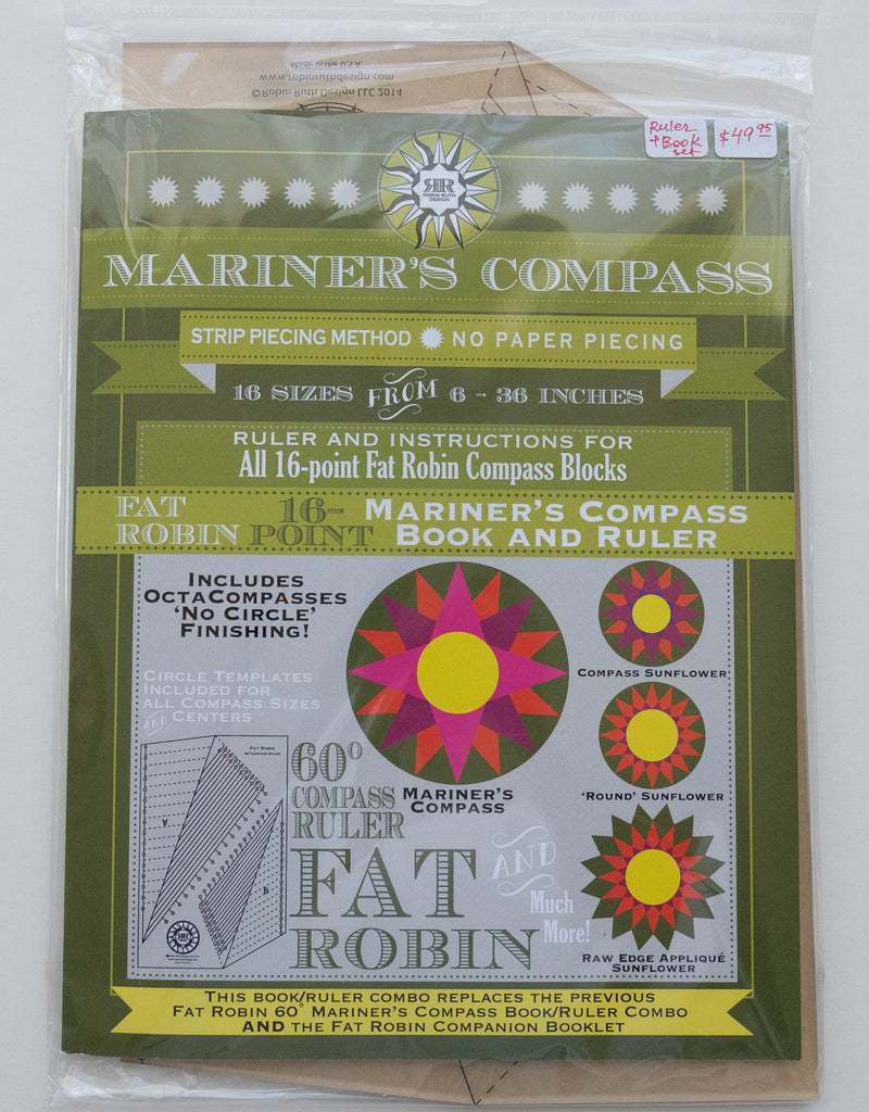 Quilters' Ruler System (Book and Ruler) Mariner Compass 16-Point by Robin Ruth Designs.