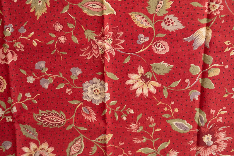 Quilting Fabric Jardin de Versailles by Moda, Pattern# 13810, Field of Flowers, Red