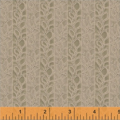 Quilting Fabric Leaf Stripe Almond from Windham Fabrics from Reed's Legacy Collection c.1895  by Jeanne Horton. 51189-3.  Reproduction Series.