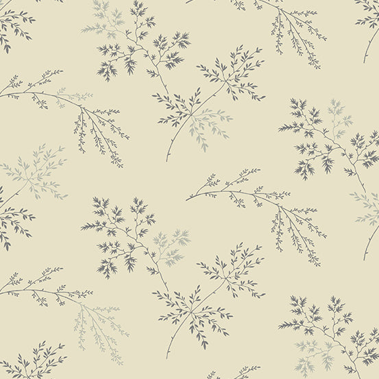 Fabric WHITE TRUFFLE TWIGS from Moonstone Collection by Edyta Sitar for Andover, A-9454-L2