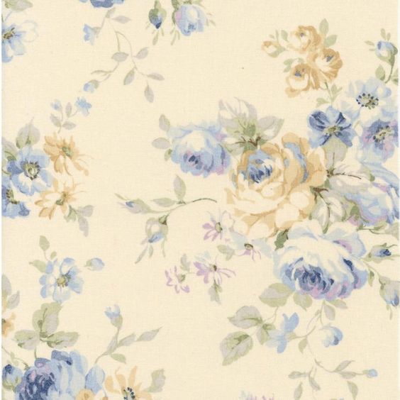 Quilting FABRIC from Lecien, DURHAM Collection 2019, #31926 -70, Blue Roses