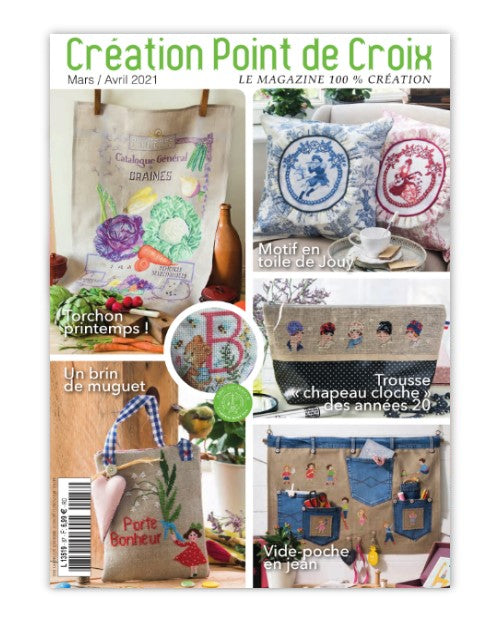 Cross stitch Magazine from France Creation Point de Croix, March/April 2021, Issue 87