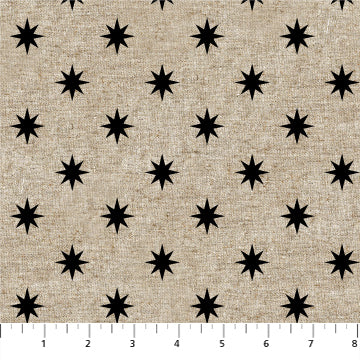 Fabric STARS BLACK from Terra Collection, by Ghazal Razavi for FIGO Fabrics CL90448-98