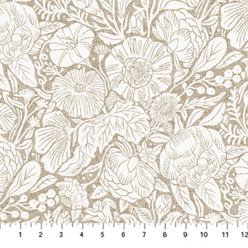 Fabric Large Flowers White from In The Dawn Collection, by Elise Young for FIGO Fabrics CL90558-10