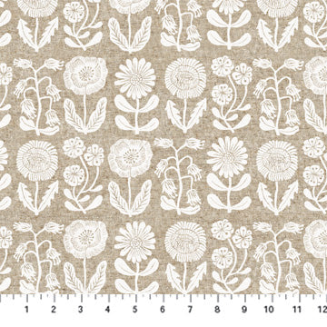Fabric Stems White from In The Dawn Collection, by Elise Young for FIGO Fabrics CL90559-10