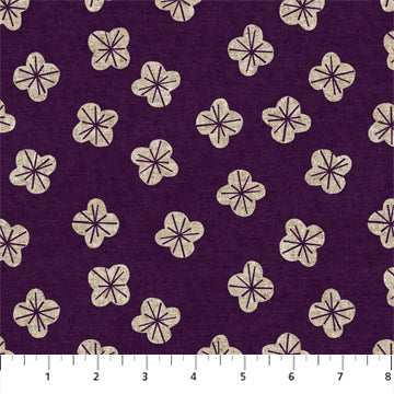 Fabric Tossed Buds Purple from In The Dawn Collection, by Elise Young for FIGO Fabrics, CL90560-80