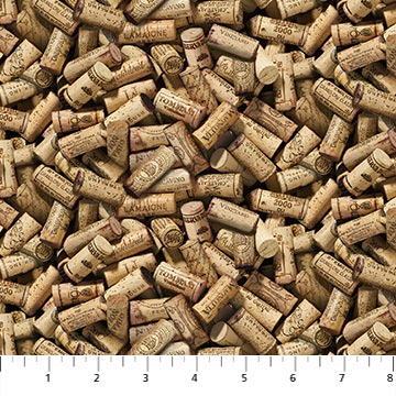 Northcott Fabric Corks Beige, Life Happens Wine Helps Collection by Ellen and Clark Studio DP24564-12
