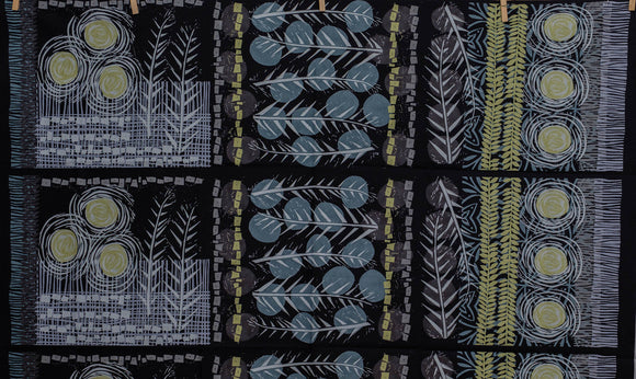 Fabric Charcoal, a Panel, from Vellory Wells Marks Collection, from Robert Kaufman,  AVW-16357-184