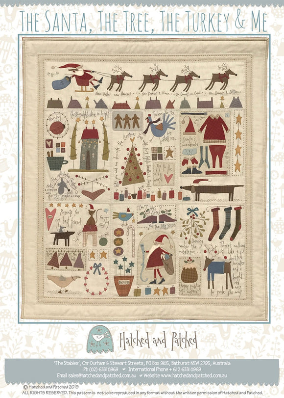 Pattern The Santa, The Tree, The Turkey & Me from Hatched and Patched, # HAPA411