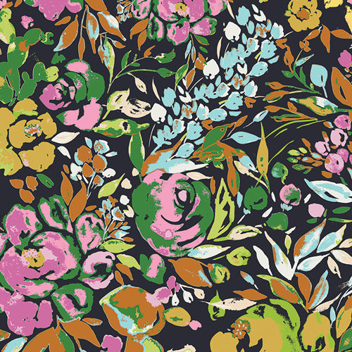Fabric La Floraison Dim from Art Gallery Fabrics, Indigo and Aster Collection, IDA-24800