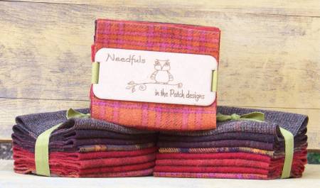 Wool Fabric Pack, Chipawana Reds, from In the Patch Designs , Woolen Needfuls Collection