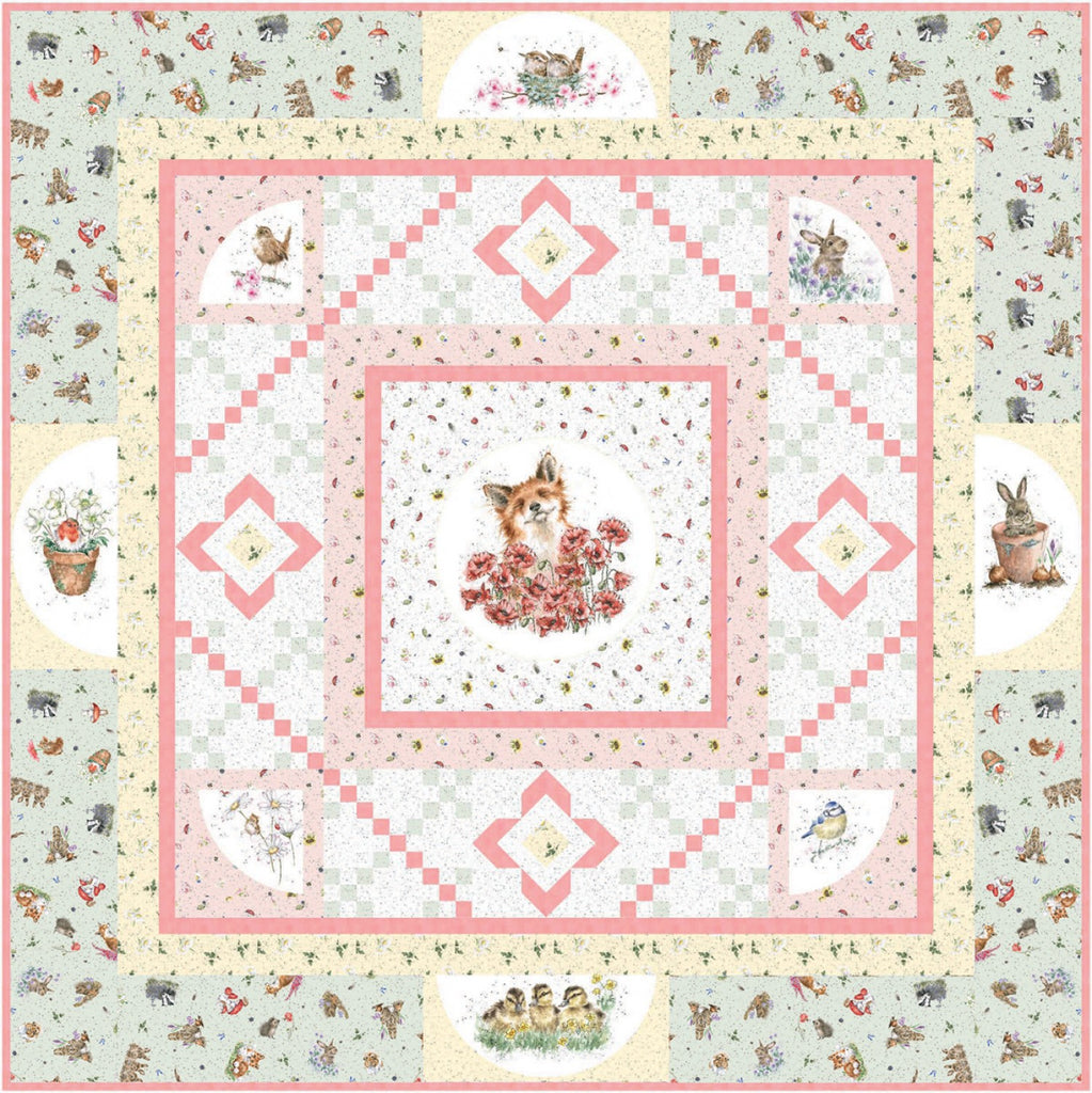 Quilt Kit Bramble Patch Song of Spring, 66in x 66in # KIT-MASSNS  By Hannah Dale from Maywood Studio