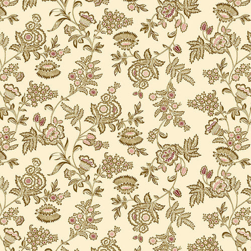 Henry Glass Fabric Vintage Floral Ivory PT 460-44 from COTTAGE LINENS 108